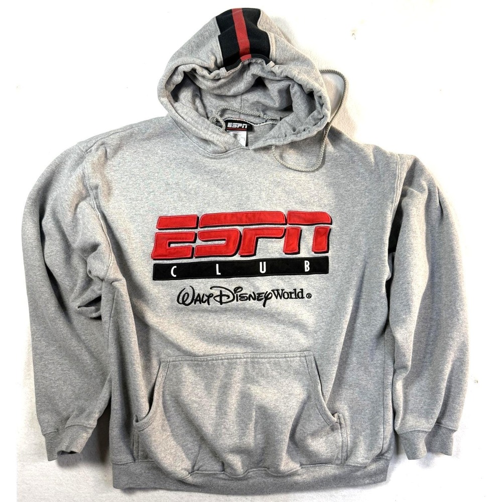 ESPN Club Walt Disney World 90s Hoodie Mens SM Gray Sportcore Cartooncore Disney